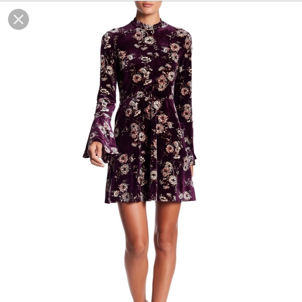 Long sleeve velvet dress